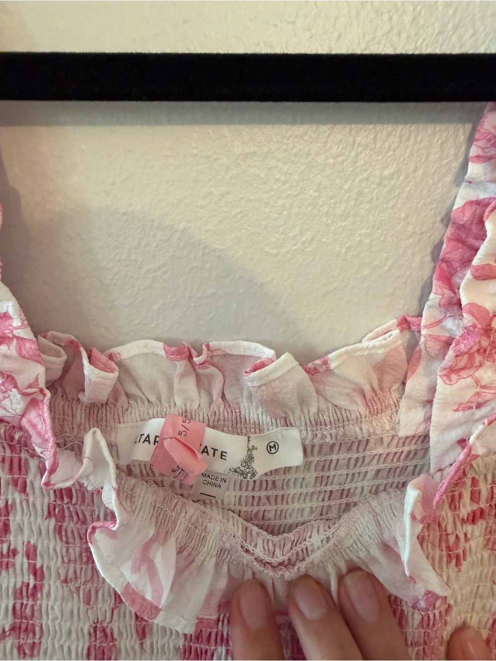 Altar'd State Pink and White Floral Smocked Maxi Dress - Picture 3 of 4